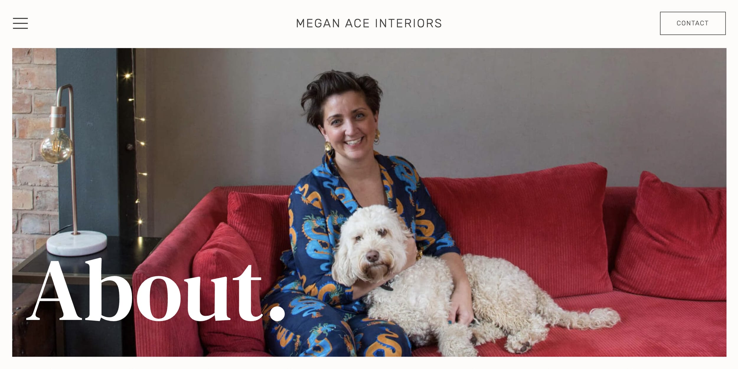 Website design for Megan Ace Interiors, an interior designer based in Worcester — created by Larch